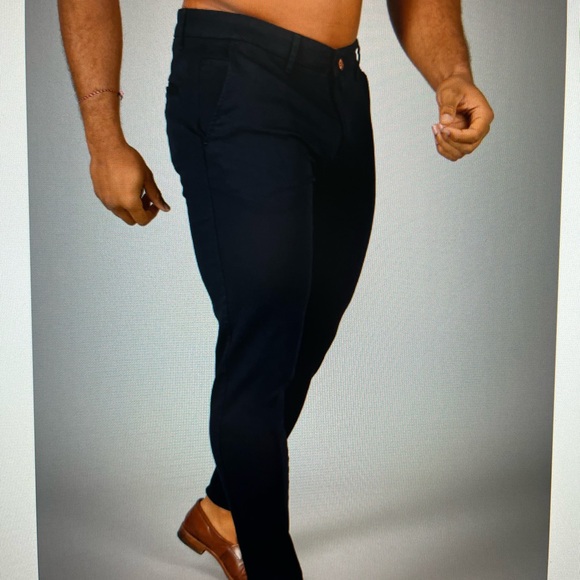 Oxcloth men’s athletic fit black mamba chino. - Picture 2 of 4